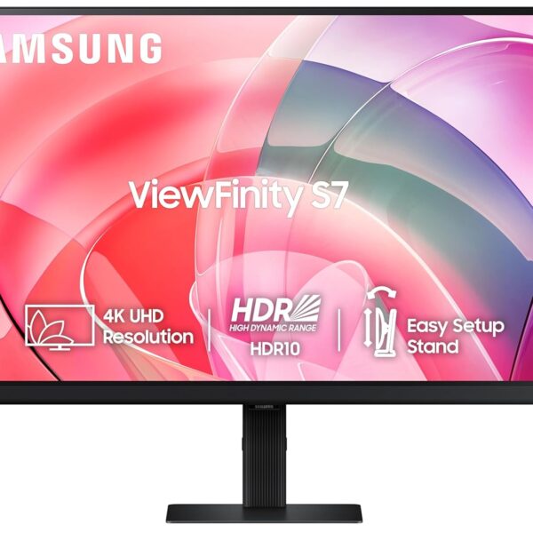 Samsung 32-Inch(80cm) UHD 4K ViewFinity S7 Monitor, 60 Hz, 1.07 Billion Colors, HDR10, Easy Setup, Multiple Ports, Eye Care Technology (LS32D700EAWXXL, Black)