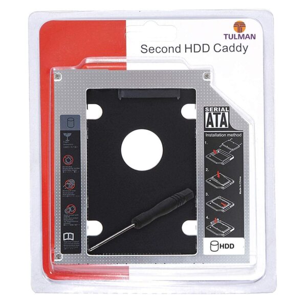 WISTAR Universal 9.5mm SATA to SATA 2nd SSD HDD Hard Drive Caddy Adapter Tray Enclosures for DELL HP Lenovo ThinkPad ACER Gateway ASUS Sony Samsung MSI Laptop (9.5mm Universal Caddy)