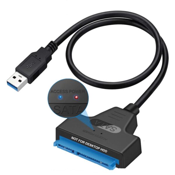 PiBOX India - USB 3.0 to 2.5" SATA III Hard Drive Adapter 0.5 M Long Cable w/UASP - SATA to USB 3.0 Converter for SSD/HDD - Hard Drive Adapter Cable - 50 cm - New ASM225CM Chipset - 2.5 inch HDD