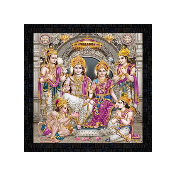 PnF Framed Poster of Ram Darbar 20440-(14x14inch,Multicolour,Synthetic)