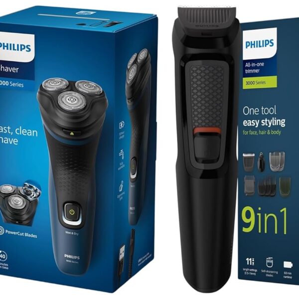 Philips Electric Shaver for Men- S1151/03 & Philips All-in-One Trimmer Men 9-in-1, MG3710/65