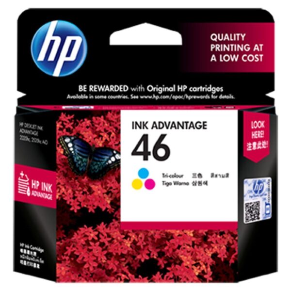 HP 46 Tri-Color Original Ink Advantage Cartridge, Multi-Color Pack