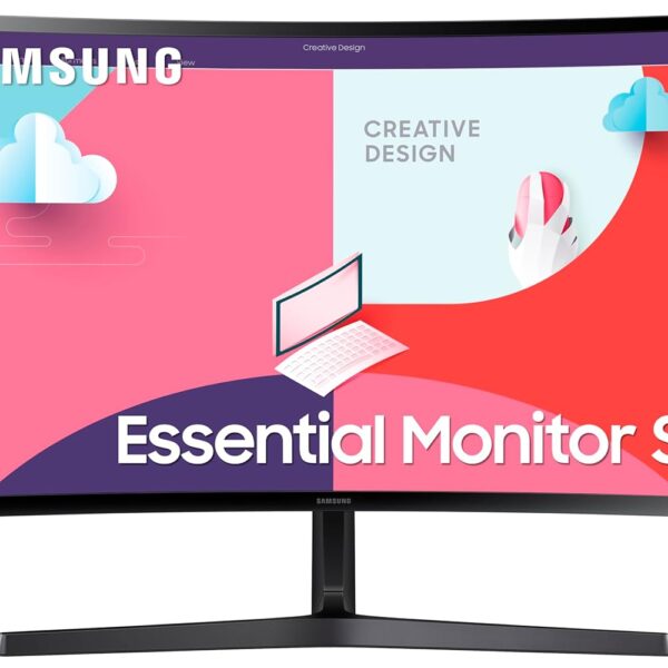Samsung 27-Inch(68.5Cm) FHD, 1800R Curved 1,920 X 1,080 LCD Monitor, 75Hz, VA Panel, Slim Design, AMD Freesync, Flicker Free, HDMI, Audio Port (LS27C366EAWXXL, Black)