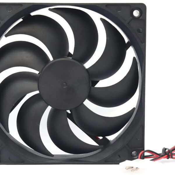 Electronicspices 12V DC Cooling Fan With molex connector For PC case, CPU cooler 4.75 INCH, Black
