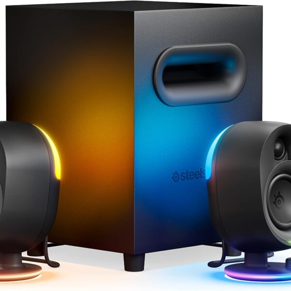 SteelSeries Arena 7 RGB Illuminated 2.1 Gaming Speakers with Powerful Bass, Subwoofer, and Bluetooth - For PC, PlayStation, Mobile