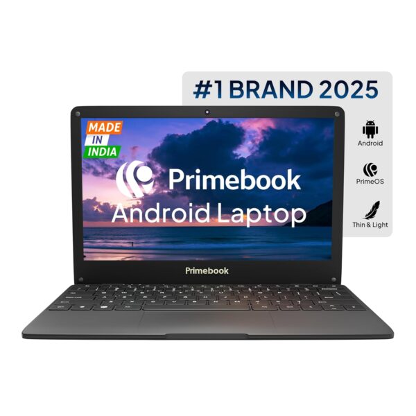 Primebook WiFi, 2025(New) Android Based MediaTek MT8183 - (PrimeOS) Thin and Light Laptop (11.6 Inch, 1.065 Kg, Type C) (4GB/64GB eMMC Storage)