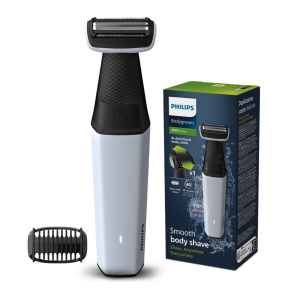 Philips Body Trimmer for Men-Clinically Tested for Sensitive Skin I Patented Pearl Tip & Hypo allergenic foilI Skin Safe Grooming I Trim or Shave Basis Your StyleI Showerproof I 2+1 Year Warranty - BG3007/01