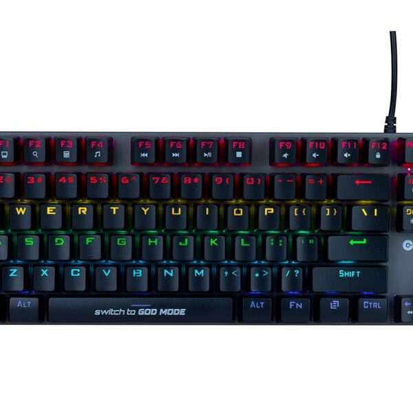 Cosmic Byte CB-GK-25 Pandora TKL Mechanical Keyboard Upgraded with Swappable Outemu Blue Switches and Rainbow LED (Black/Grey)