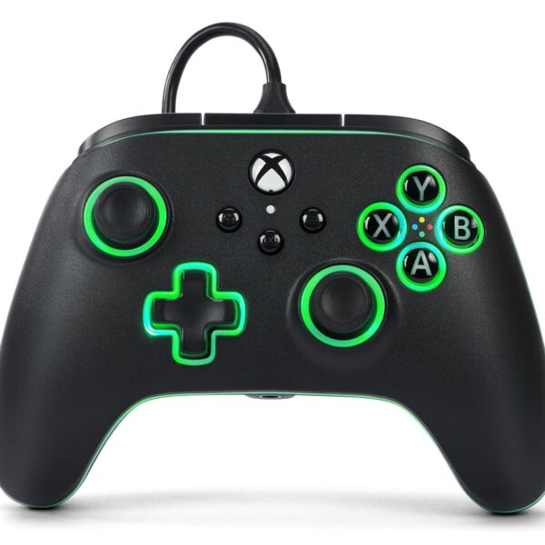 PowerA Advantage Wired Controller for Xbox Series X|S with Lumectra - Black, gamepad, wired video game controller, gaming controller, works with Xbox One and Windows 10/11, officially licensed