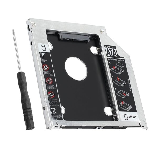 Sounce 9.5mm Optical Bay Hard Drive Caddy for SSD & HDD | 2nd Hard Drive Adapter for Laptop | SATA 2.5" HDD/SSD Enclosure | Expand & Upgrade Your Laptop Storage with Ease