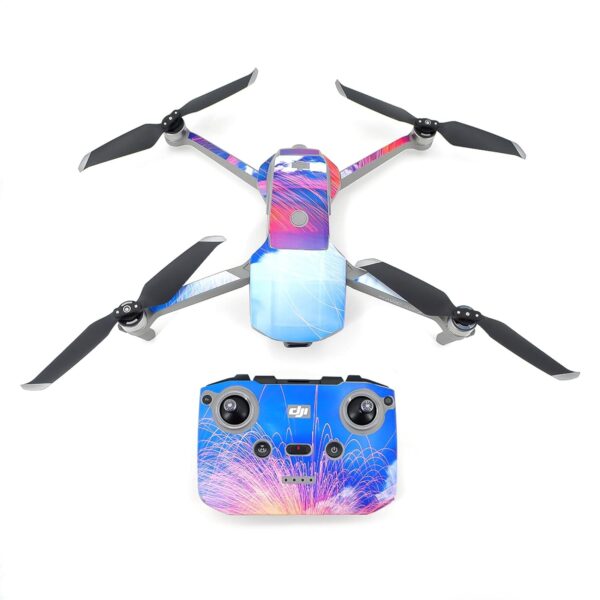 Colorful Sticker for Body + Remote Controller Cartoon Graffiti for DJI Mavic Air 2 Drone : Grafitti Skin Wrap Decal Scratch Resistant Light Weight (Seaside Light Painting)