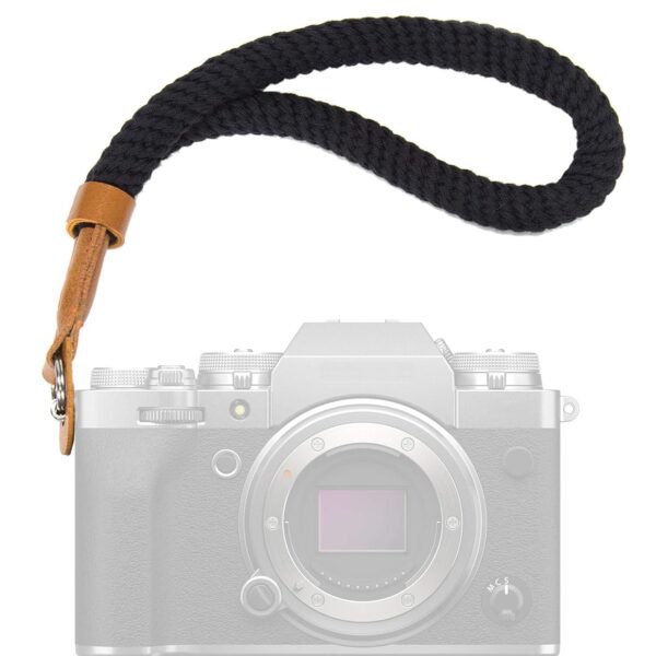 Techzere Camera Hand Adjustable Safety Wrist Strap for mirrorless Cameras & DSLRs, Black