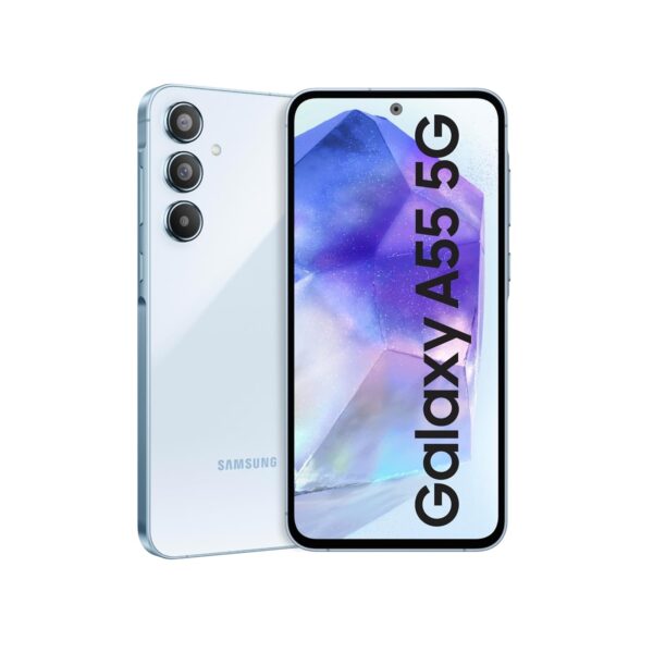 Samsung Galaxy A55 5G (Awesome Iceblue, 12GB RAM, 256GB Storage) | Metal Frame | 50 MP Main Camera (OIS) | Nightography | IP67 | Corning Gorilla Glass Victus+ | sAMOLED with Vision Booster