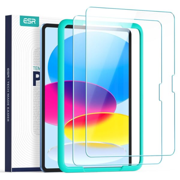 ESR 2 Pack Screen Guard for iPad 11th/10th Generation A16 (11/10.9 Inch, 2025/2022), 9H Tempered Glass Screen Protector with Alignment Frame, Anti-Scratch, Bubble Free, HD Clarity Film