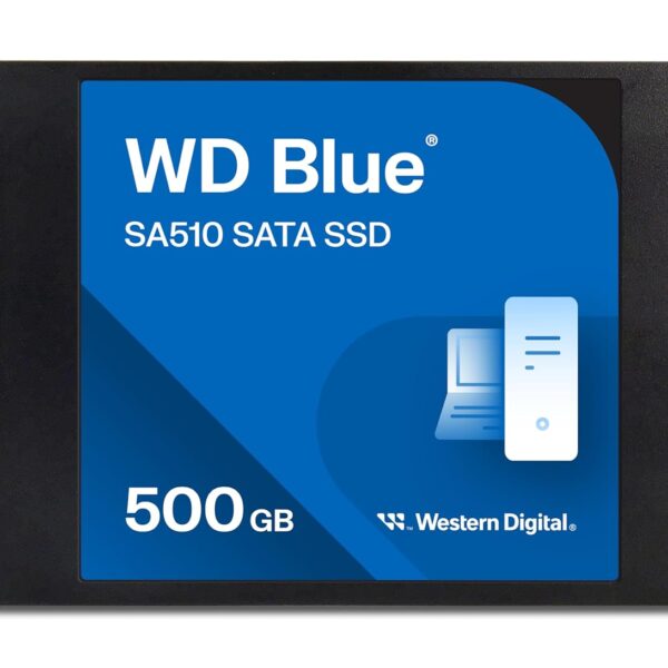 Western Digital WD Blue SA510 SATA 500GB, Up to 560MB/s, 2.5 Inch/7 mm, 5Y Warranty, Internal Solid State Drive (SSD) (WDS500G3B0A)