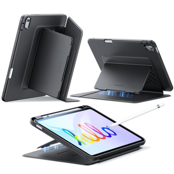 ESR for iPad (A16) 11th Generation Cover, iPad 11th/10th Gen Cover (2025/2022), Vertical Stand Case, Multi Stand Angles, Ultra-Stable Case with Pencil Holder, Flip Magnetic Series, Black