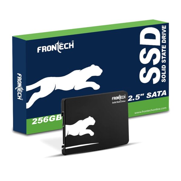 FRONTECH 256GB Internal SSD, 2.5 SATA3, Low Energy Consumption, Ultra Fast with Read/Write Speed Upto 500/480 Mbps, (SSD-0048, Black & White)