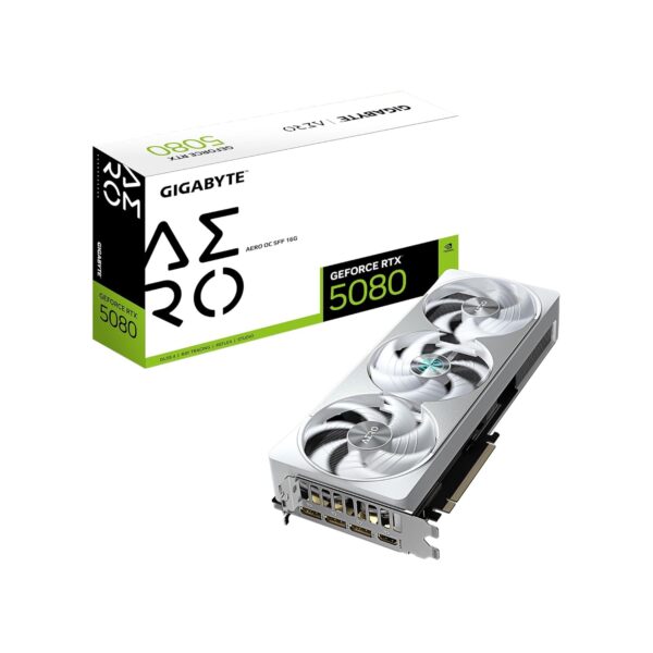 GIGABYTE Geforce RTX 5080 AERO OC SFF 16G Graphics Card, WINDFORCE Cooling System, pci_e_x16 16GB 256-Bit GDDR7, GV-N5080AERO OC-16GD Video Card