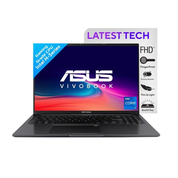 ASUS Vivobook 16, Intel Core i7-12700H 12th Gen, 16" (40.64 cm) FHD+, Thin and Light Laptop (16GB/512GB/Win11/Office 2021/Backlit Keyboard/Indie Black/1.8 kg), X1605ZAC-MB742WS