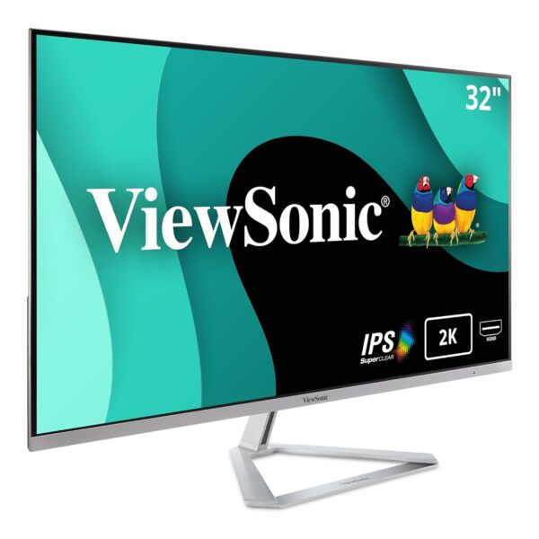 ViewSonic (from USA) - VX3276-2K-MHD-2 81.28 Cm (32") | 2K QHD IPS Monitor | HDR10 |75hz |1.03 Billion Colors | 80M:1 Mega Ratio | Frameless | Ultra Slim| Dual Speaker | HDMI | Display Port
