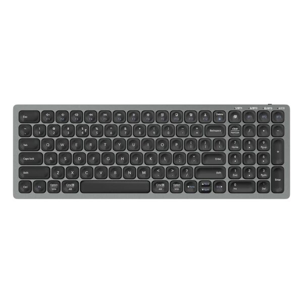 Zebronics Bluetooth 5.0 Keyboard for Mac, Windows, Android, Up to 3 Connections, Built-in Rechargeable Battery, Scissor switches, 99 Keys Full Size Layout, Slim Design, Type C K5001MW