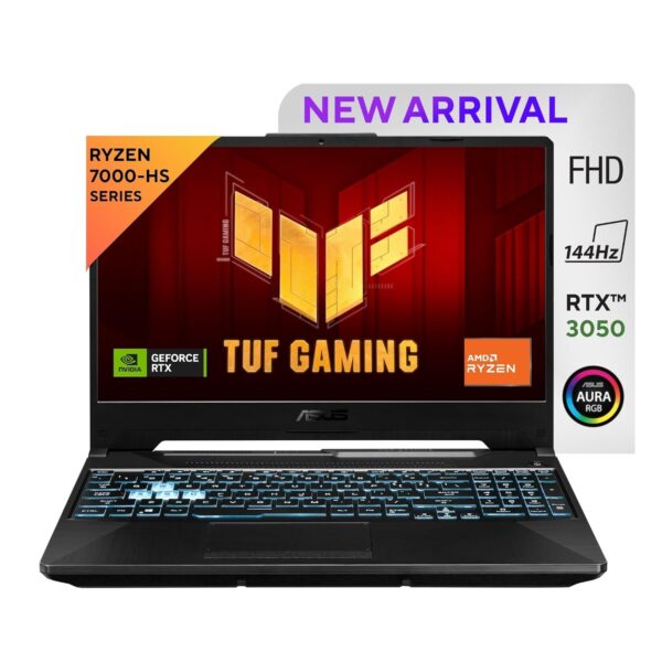 ASUS TUF Gaming A15, AMD Ryzen 7 7435HS, NVIDIA GeForce RTX 3050, 16GB RAM, 1TB SSD, FHD 144Hz 250 nits, 15.6", Windows 11, MS Office, Black, 2.30KG, FA566NCR-HN117W Gaming Laptop
