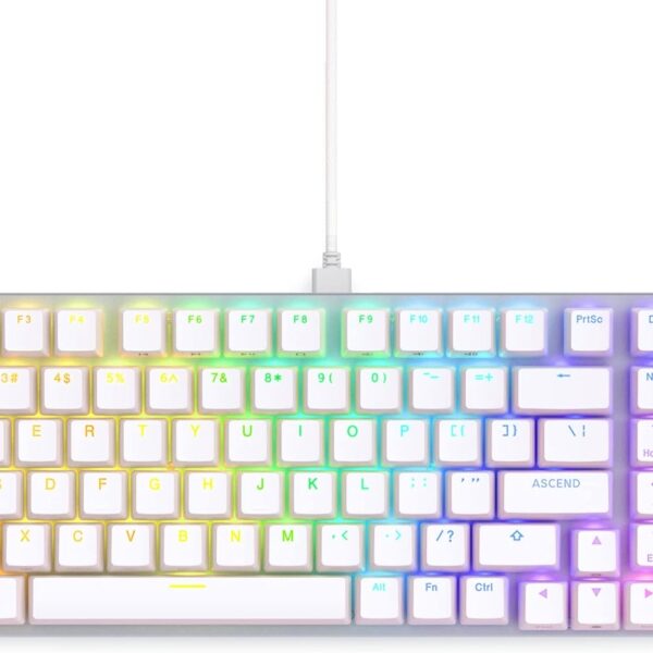 Glorious GMMK 2 Small Gaming Keyboard Base- Barebones Kit- TKL Hot Swappable DIY White Mechanical Keyboard - Wired, RGB Backlit,- PC Setup Accessories- 65%, White