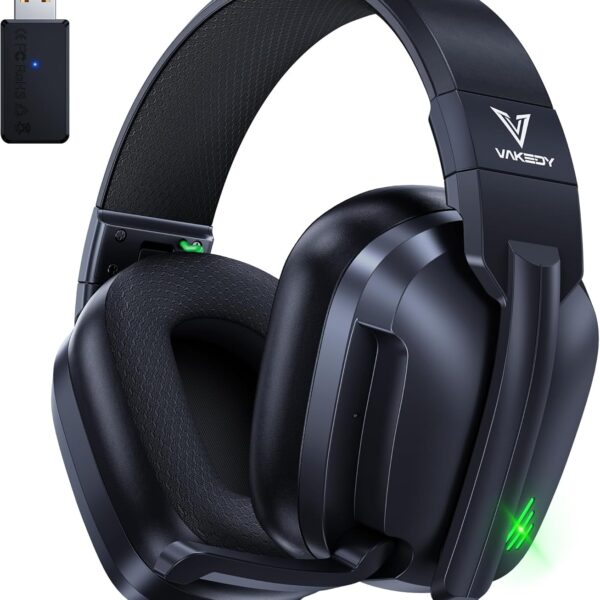 HW11 Wireless Gaming Headset for PS5,PS4,PS4 Pro, Switch,Mac,Bluetooth 5.3 Gaming Headphones with Noise Canceling Mic,Gamer Headphones for PC,50Hr Battery (Black)