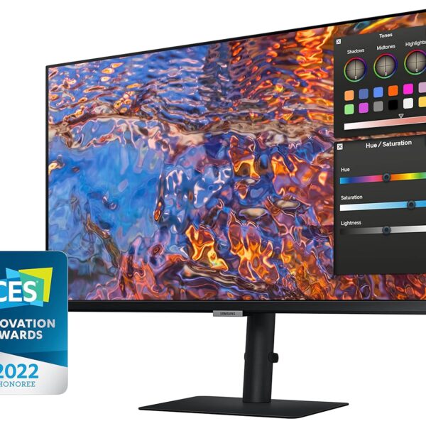 Samsung 27-Inch(68.6cm) UHD Monitor, IPS Panel, USB Type-C, HDR 400, DCI-P3 98%, Matte Display, Borderless Design, Height Adjustable, Eye Comfort, Energy Saving (LS27B800PXWXXL, Black)