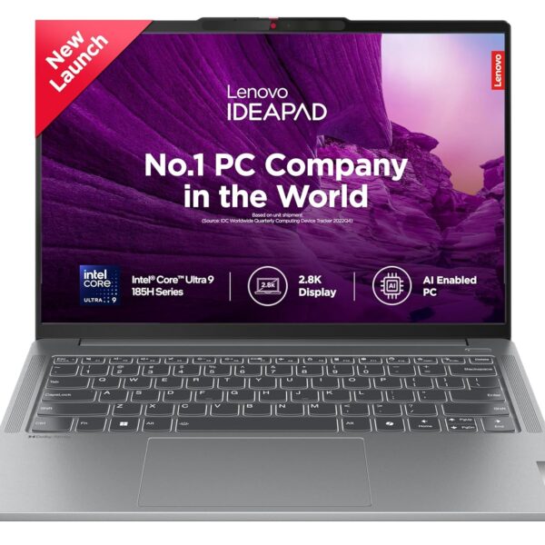 Lenovo IdeaPad Pro 5 Intel Evo Core Ultra 9 185H Built-in AI 14" (35.5cm) 2.8K-OLED 400Nits 120Hz Laptop (32GB/1TB SSD/Intel Arc GPU/Win11/MSO 21/FHD+IR Cam/1Yr ADP Free/Grey/1.4Kg), 83D2001GIN