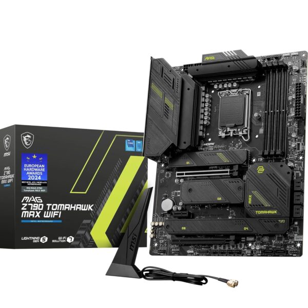MSI MAG Z790 Tomahawk MAX WiFi Motherboard, ATX - Supports 14th/13th/12th Gen Intel Core Processors, LGA 1700 - DDR5 Memory Boost 7200+MHz/OC, 1 x PCIe 5.0 x16, 1 x M.2 Gen5, 2.5G LAN, Wi-Fi 7