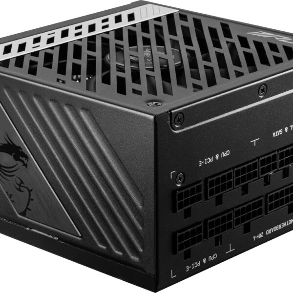 MSI MPG A1000G Gaming Power Supply Unit, 80 Plus Gold Certified, 1000 Watt,DC-to-DC Circuit, 0% RPM Mode, 140mm Fan, Fully Modular, 100% All Japanese 105°C Caps, 10-Year Limited Warranty