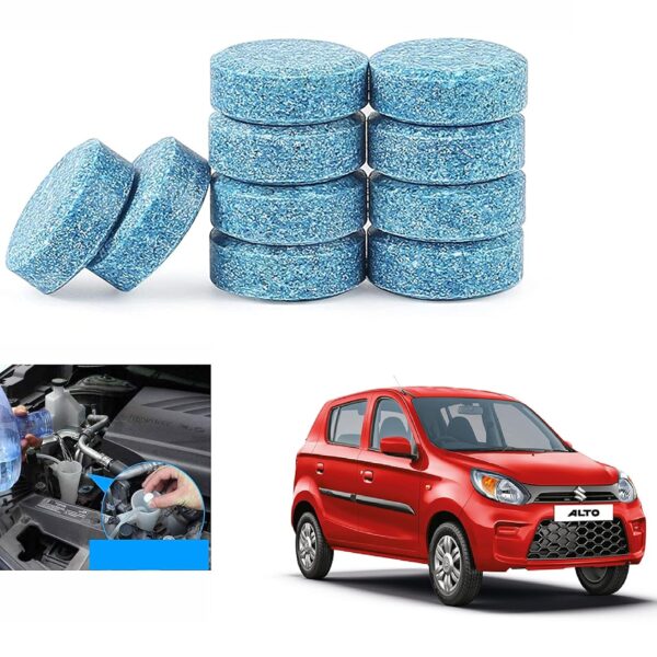 Asryd Car Wiper Detergent Effervescent Tablets Auto Windshield Cleaner Glass Tablets| Better Visibility | Safer Driving | Made in India | for Maruti Suzuki 800 (10 Tablets)