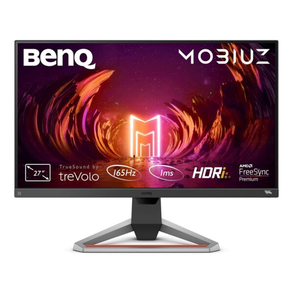 BenQ MOBIUZ EX2710S 27" IPS Full HD HDR Gaming Monitor 165Hz| 1ms MPRT| FreeSync Premium| Height Adjust| 99% sRGB| Bezel-Less| Black Equalizer| treVolo Speakers (2.5W x 2)| HDMI| DP (Dark Grey)