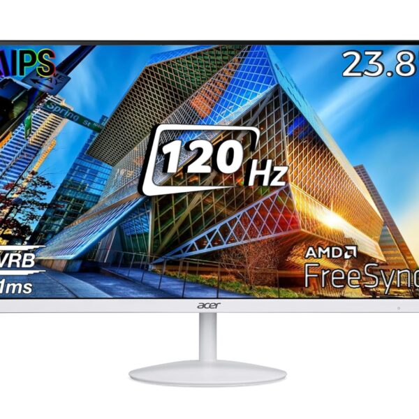 Acer SA242Y G0 23.8 Inch Full HD IPS Ultra Slim (7.2mm Thick) Backlight LED Monitor I Zero Frame I 120Hz Refresh I 1 MS VRB I Adaptive Sync I 1xHDMI 1xVGA I Stereo Speakers I Eye Care I Eco Display