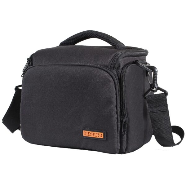 SIDRUM DSLR/SLR Camera Shoulder Bag Case with Adjustable Shoulder Strap & Rain Cover, Compatible for Nikon, Canon, Sony Mirrorless Cameras - Waterproof - Breathable - Anti Shock (Orange-Black-Large)