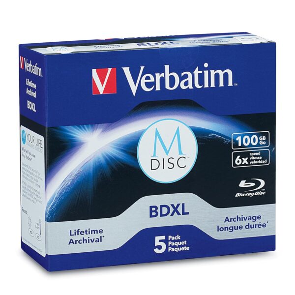 Verbatim 98913 M-Disc BDXL 100GB 4X Surface - 5pk Jewel Case Box