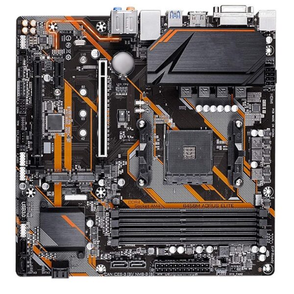 lilili Fit for Gigabyte GA B450M AORUS Elite AMD B450 /4-DDR4 DIMM/M.2 /USB3.1 /Micro-ATX/New/Max-64G Double Channel AM4 Motherboard Solid State Motherboard
