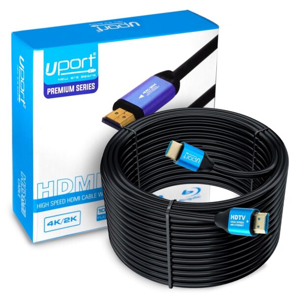 UPORT 20 Meter HDMI 1.4 Cable with Ethernet, 4K/2K Ultra HD 1080P Resolution, 10.2 Gbps High Speed Transmission, Compatible with TV, Laptop, Monitor, Projector, Gaming Console, Blu-ray player & More