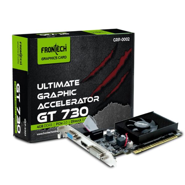 FRONTECH GT730-4GD3 Graphics Card with 4 GB DDR3 64 BIts PCI Express RAM, Quality Gaming Graphics Card, Single Cooling Fan, 3 Years Warranty (GRP-0002, Black)