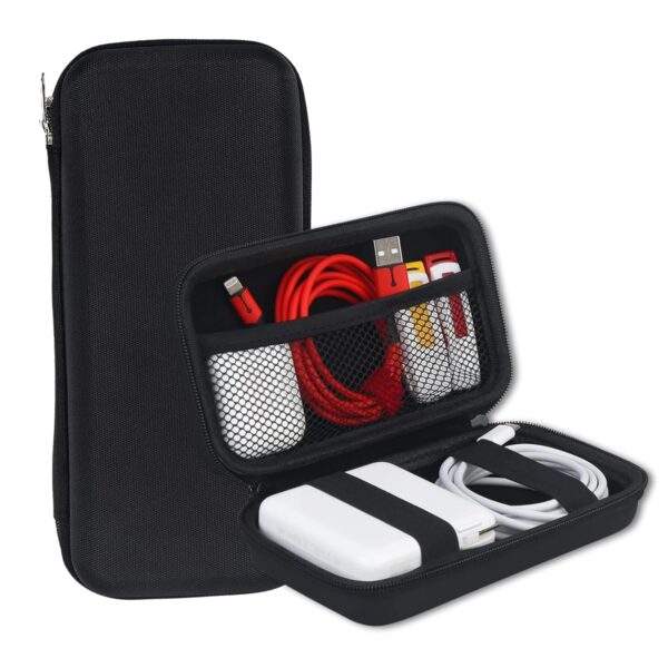 OFIXO (HD101) Electronic Accessories Carrying Hard Protective Travel Case for HardDisk PowerBank Pouch Bag USB Cable Earbuds, Charger Adapter Organizer (Pack of 1 - Black)