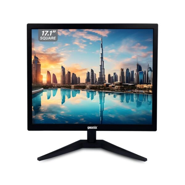 GEONIX PC Monitor (43.18 cm/17 Inch), VGA & HDMI, LED Display, 1280X1024 Resolution, 16.7M Color, 16W(Max) Power Consumption | 2 Years Warranty