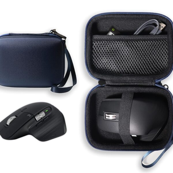 alltravel Mouse Case for Logitech MX Master 3S, 3, 2S Wireless Mouse, mesh pocket for cord and flash drive