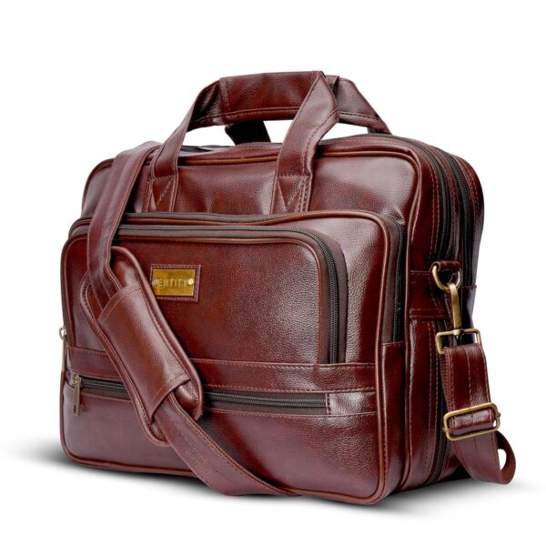 Entity Divine Vegan Leather Laptop Office Messenger Bag For Men, Side Leather Shoulder Laptop Business Handbag Bags for Men For 16 inch laptop with two spacious compartment